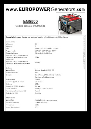 Benzine Generatoren Europower EG5500
