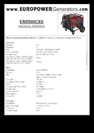 Benzine Generatoren Europower EM5500CXS
