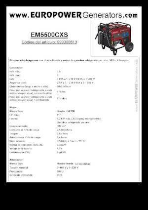 Benzine Generatoren Europower EM5500CXS