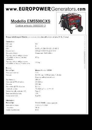 Benzine Generatoren Europower EM5500CXS
