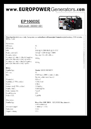 Benzine Generatoren Europower EP10000E (MA)