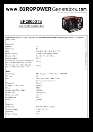 Benzine Generatoren Europower EP20000TE (S)