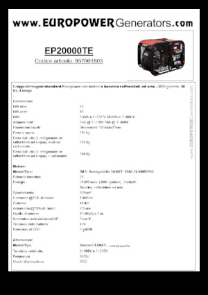 Benzine Generatoren Europower EP20000TE (S)