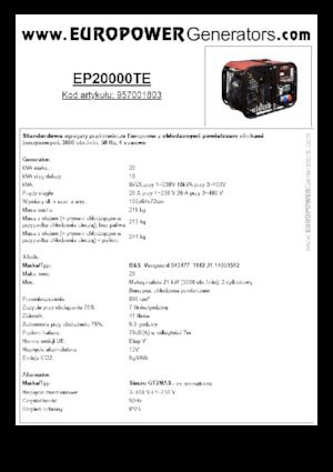 Benzine Generatoren Europower EP20000TE (S)