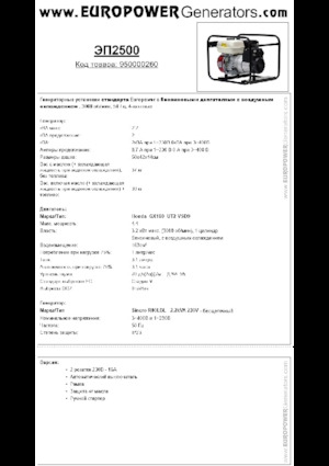 Benzine Generatoren Europower EP2500 (S)