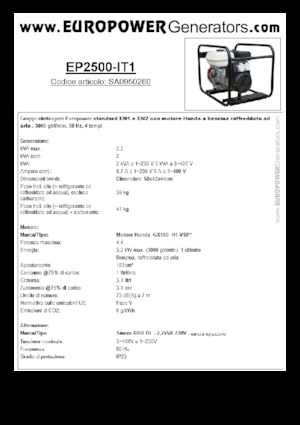 Benzine Generatoren Europower EP2500-EN1 (S)