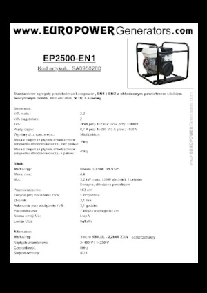 Benzine Generatoren Europower EP2500-EN1 (S)