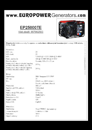 Benzine Generatoren Europower EP25000TE (S)