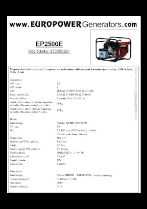 Benzine Generatoren Europower EP2500E (S)