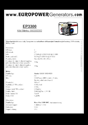 Benzine Generatoren Europower EP3300 (MA)