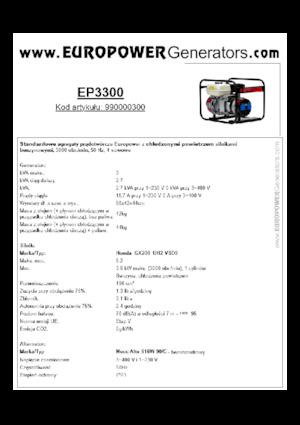Benzine Generatoren Europower EP3300 (MA)