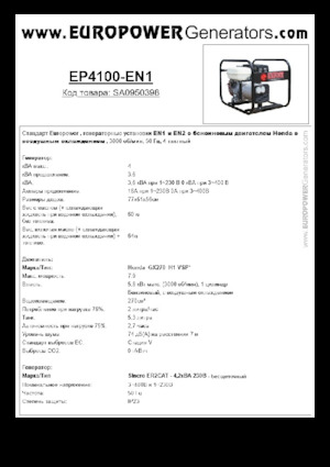 Benzine Generatoren Europower EP4100-EN1 (S)