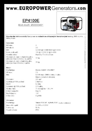 Benzine Generatoren Europower EP4100E (S)