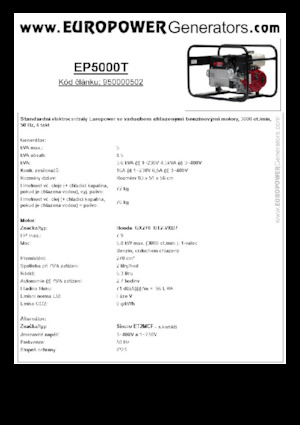 Benzine Generatoren Europower EP5000T (S)