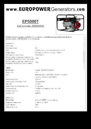 Benzine Generatoren Europower EP5000T (S)