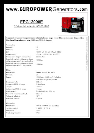 Benzine Generatoren Europower EPG12000E (S)