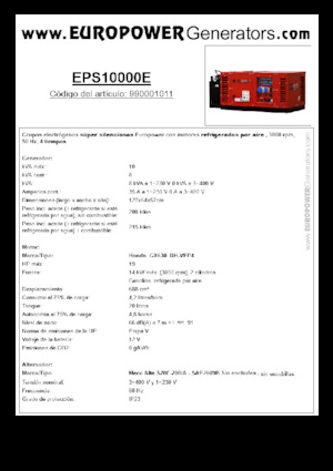 Benzine Generatoren Europower EPS10000E (MA)