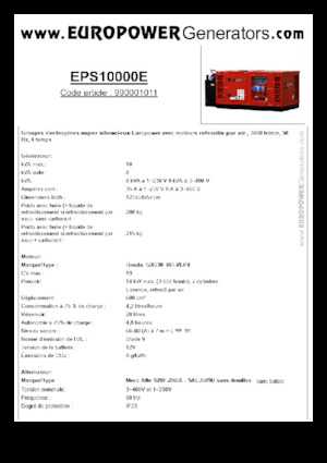 Benzine Generatoren Europower EPS10000E (MA)