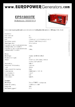 Benzine Generatoren Europower EPS15000TE (S)