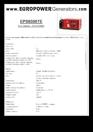 Benzine Generatoren Europower EPS6500TE (S)