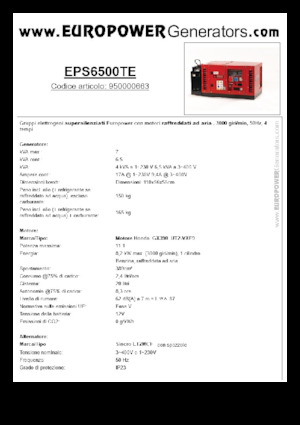 Benzine Generatoren Europower EPS6500TE (S)