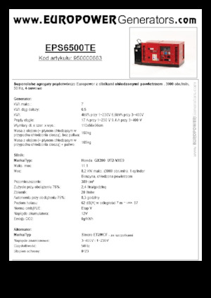 Benzine Generatoren Europower EPS6500TE (S)