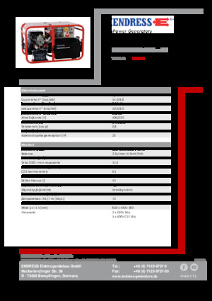 Benzine Generatoren Endress ESE 1006 DBS-GT 