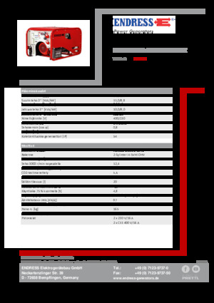 Benzine Generatoren Endress ESE 1006 DHG-GT ES ISO Duplex