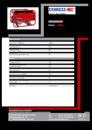 Benzine Generatoren Endress ESE 206 HS-GT