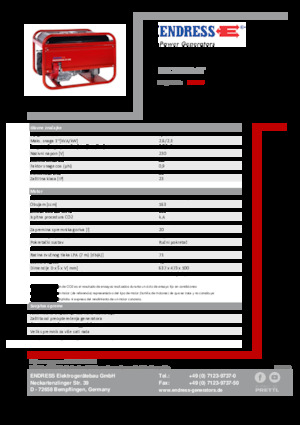 Benzine Generatoren Endress ESE 206 HS-GT