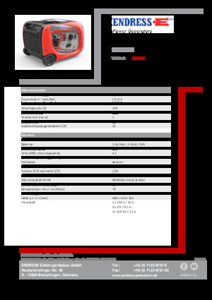 Benzine Generatoren Endress ESE 3000i
