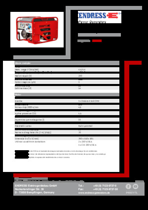 Benzine Generatoren Endress ESE 406 HG-GT ISO Duplex