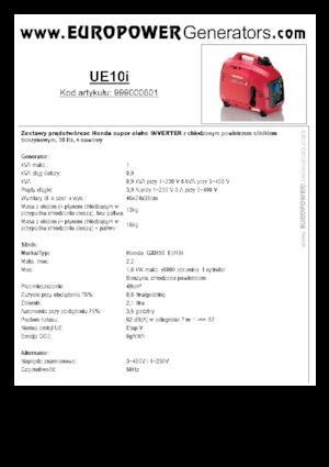 Benzine Generatoren Europower EU10i