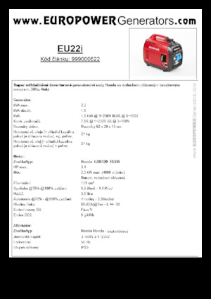 Benzine Generatoren Europower EU22i