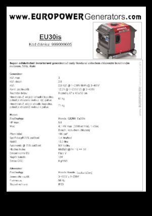 Benzine Generatoren Europower EU30is