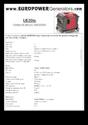 Benzine Generatoren Europower EU30is