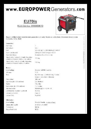 Benzine Generatoren Europower EU70is