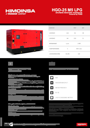 Benzine Generatoren HIMOINSA HGO-25 M5 LPG