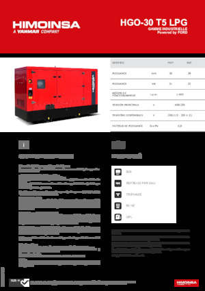 Benzine Generatoren HIMOINSA HGO-30 T5 LPG