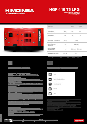 Benzine Generatoren HIMOINSA HGP-110 T5 LPG