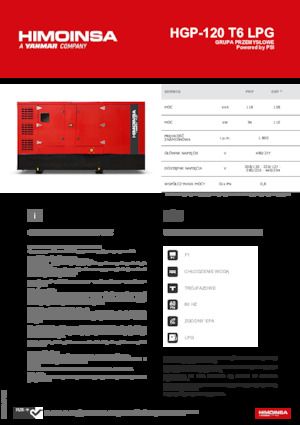 Benzine Generatoren HIMOINSA HGP-120 T6 LPG
