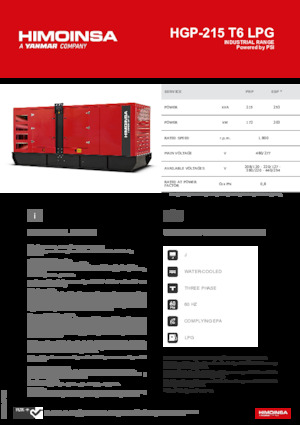 Benzine Generatoren HIMOINSA HGP-215 T6 LPG