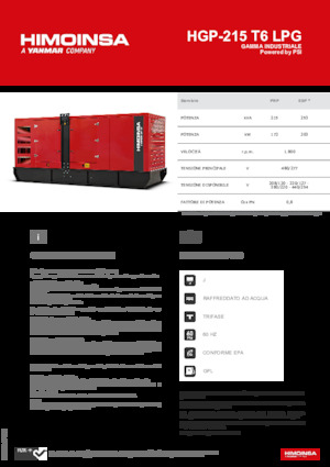 Benzine Generatoren HIMOINSA HGP-215 T6 LPG