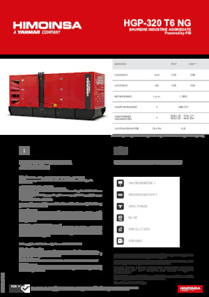 Benzine Generatoren HIMOINSA HGP-320 T6 NG
