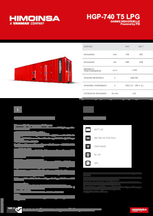 Benzine Generatoren HIMOINSA HGP-740 T5 LPG