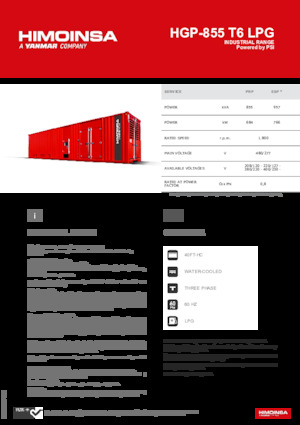 Benzine Generatoren HIMOINSA HGP-855 T6 LPG