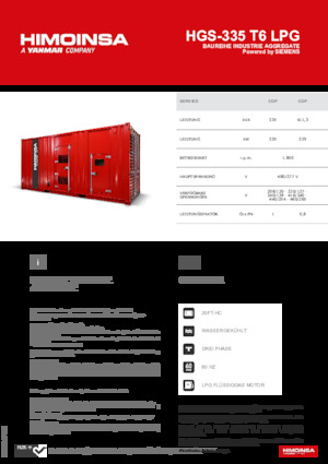 Benzine Generatoren HIMOINSA HGS-335 T6 LPG