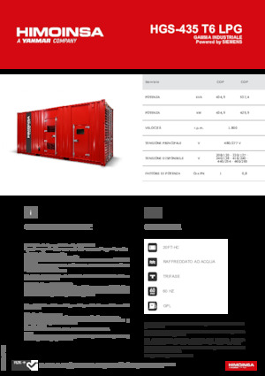 Benzine Generatoren HIMOINSA HGS-435 T6 LPG