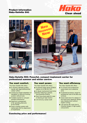 Handgestuurde veegmachines Hako Variette 500