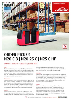 Orderverzameltrucks Linde N20C